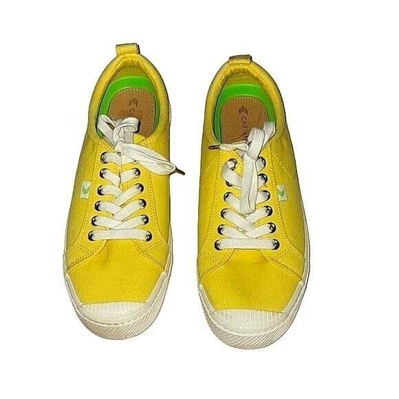 Cariuma Shoes - Cariuma Yellow Canvas Lace Up Low Top‎ Sneakers Casual Shoes 11 designer luxury